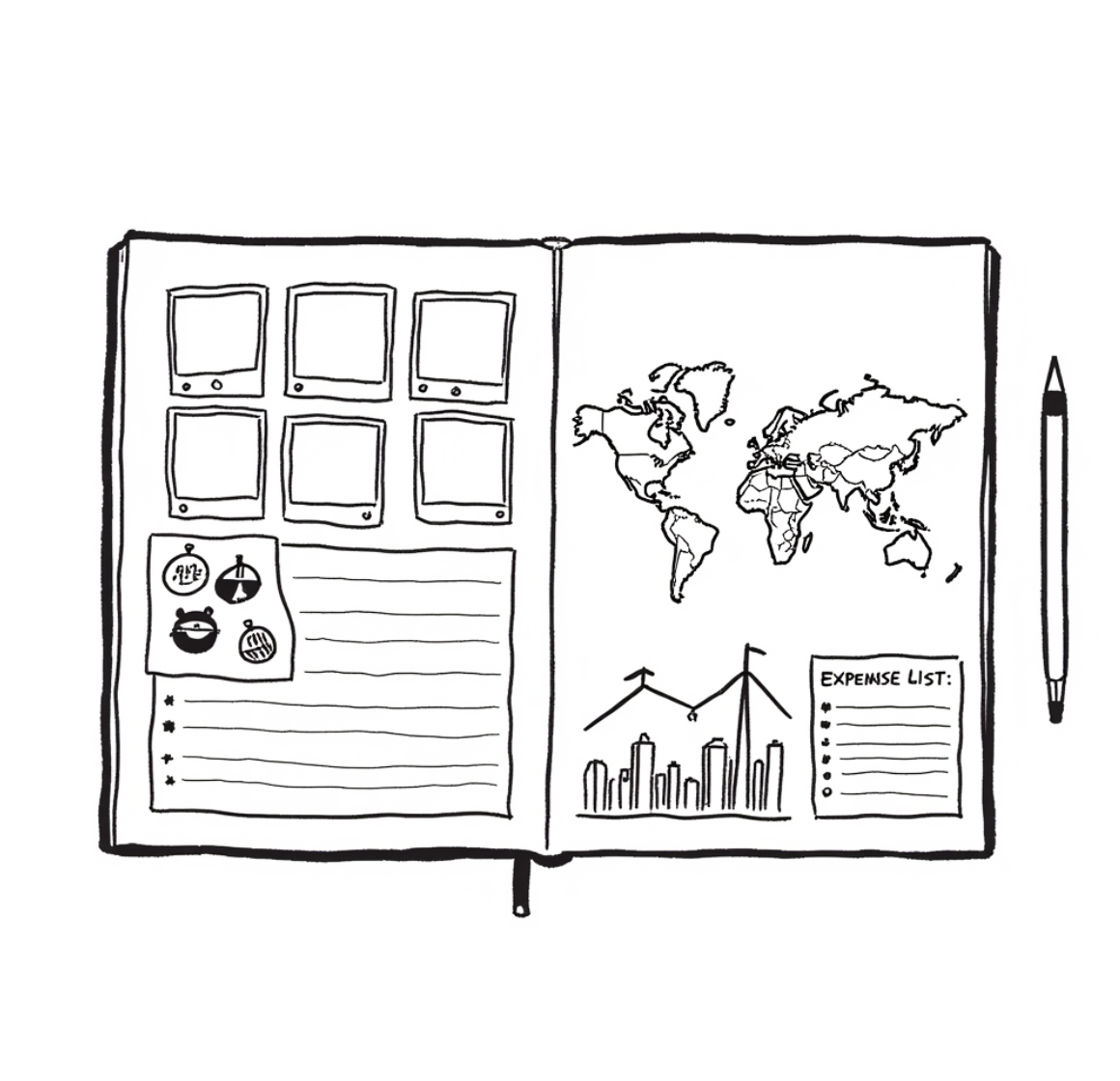 Illustration for the Travel Journal App